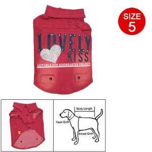   Dog Pet Size 5 Red Sleeveless Round Hem Stretch Jacket