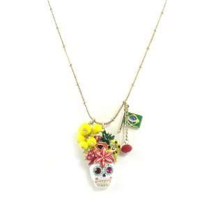 Betsey Johnson Jewelry Rio Skull Fruit Pendant Necklace