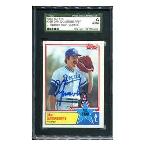  Dan Quisenberry Autographed 1983 Topps Card Sports 