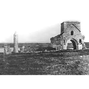  Ruins on Devenish Island   12x18 Framed Print in Black 