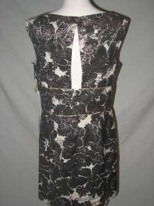 NWT Milly Water Lily Jacquard Dress Black 12  