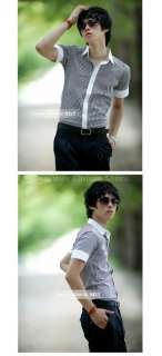   Slim Fit Casual Basic Stripe Shirts Korean Style Black Red sized S M L