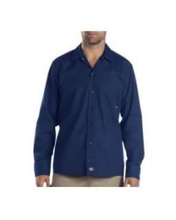 Dickies Mens Long Sleeve Work Shirt Navy Classic Twill Uniform New! S 