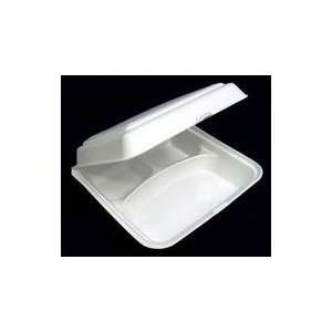 Large White Hinged Lid Foam Containers 3 Compartment (TH1 