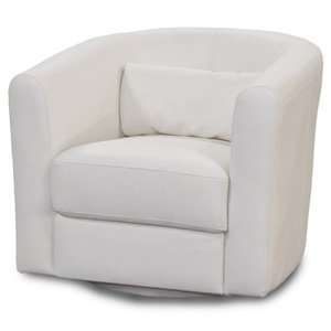  Angelica Low Profile Swivel Lounge Armchair in White 