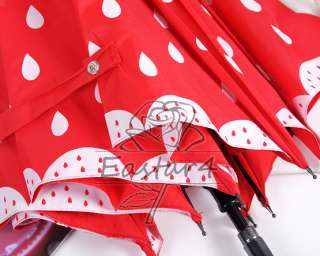 New Strawberry Anti UV Sun/Rain parasol stick umbrella  