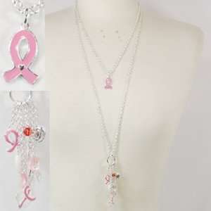   Breast Cancer ~ Pink Ribbon ~ 2 Layer Necklace: Everything Else