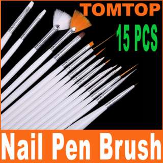 15 Nail Art Design Brushes Set Painting Pen Polish Tips  