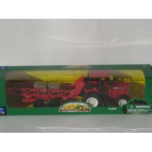    Red Hay Bailer and Tractor 1:32 Scale Country Farm: Toys & Games