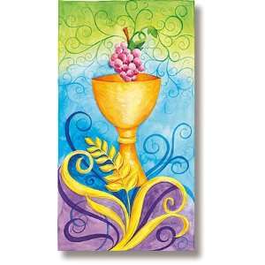  Stained Glass Chalice Church Banner: Home & Kitchen