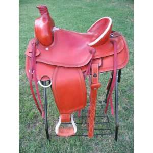   Hard Seat A Fork Wade Ranch Roping Buckaroo Saddle: Sports & Outdoors