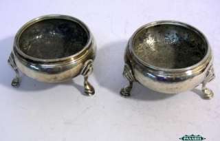   of Georgian Sterling Silver Salt Cellars London England Ca 1800  