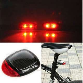 Solar Power LED Bike Bicycle Tail Rear Light Lamp 3Mode  
