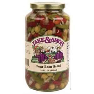 Jake & Amos J&A Four Bean Salad 32oz Jar: Grocery & Gourmet Food