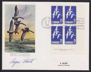 Angus Shortt, Artist, signed 1963 Canada Geese FDC, VF  