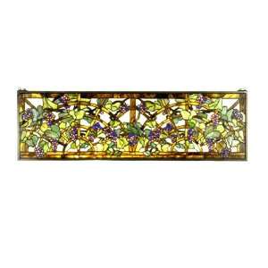  40W X 12H Tiffany Grape Arbor Stained Glass Window: Home 