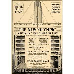  1913 Ad White Star Line Cruises Olympic Ship Interior 