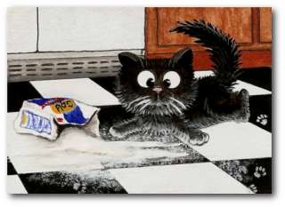 Tuxedo Cat Kitten Bakers Way Mess Flour FuN Kitchen Humor   ArT LE 