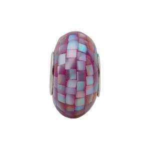  Kera Purple Mosaic Mother of Pearl Bead: Jewelry