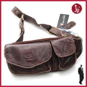 New Genuine Leather Brown Fanny Pack Waist Bag  Vintage  