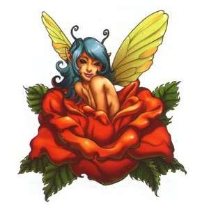  Fairy in Rose Temporaray Tattoo: Toys & Games