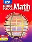 Holt Middle School Math Course 1, Jennie M. Bennett, Good Book