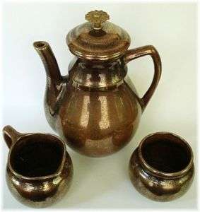 Vintage Art Pottery Hyalyn Georges Briard Teapot Set  