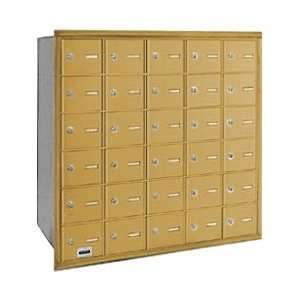   Horizontal Mailbox   30 A Doors   Gold   Rear Loading   Private Access