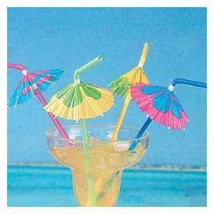  Luau Party Supplies  48 Hibiscus Parasol Straws