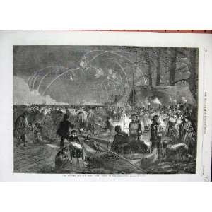  1861 Night Scene Serpentine Fireworks Torchlight Fire: Home & Kitchen