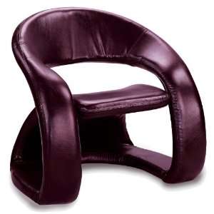   Accent Seating Retro Style Chair in Burgundy Vinyl Furniture & Decor