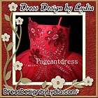 R539 Fancy Red Wedding Formal Evening Pageant Paty Flower Girl Dress 3 