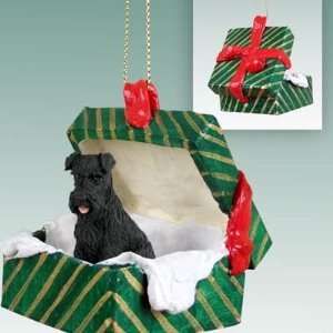   Green Gift Box Dog Ornament   Uncropped   Black: Home & Kitchen