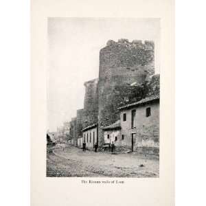  1911 Print Spain Leon Roman City Wall Fortification Tower 