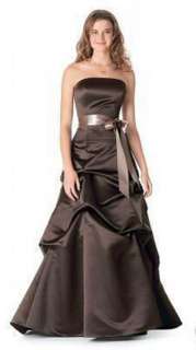 Brown evening dress bridesmaid dress color/size custom  
