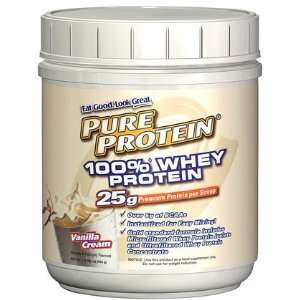  Pure Protein 100% Whey Protein Powder, Vanilla Cream, 1 lb 