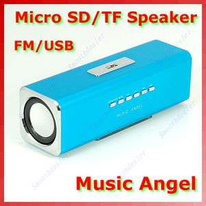 Music Angel TF/SD Card Reader FM Speaker iPod iPhone BL  