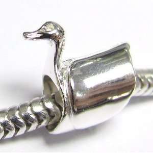 Queenberry Sterling Silver Animal Swan Duck Bead For Pandora Troll 