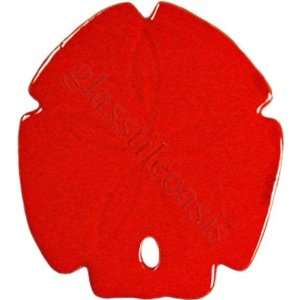  Sand Dollar Pool Accents Red Pool Glossy Ceramic   17282 
