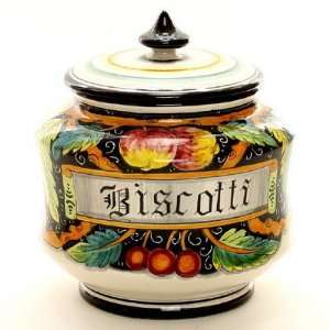  TUSCANY FONDO NERO Biscotti Jar [#4008 TFN] Kitchen 