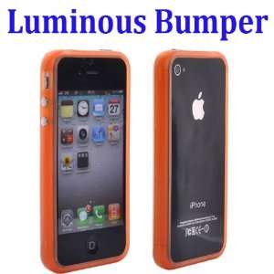   TPU Frame Luminous Bumper Case Cover for iPhone 4/iPhone 4S (Orange