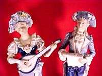 Royal Dux Bohemia Porcelain Musician Figurine Pair 12h  