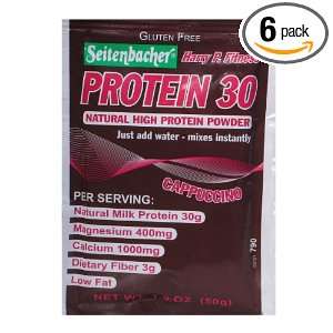 Seitenbacher Protein 30, Natural High Protein Powder, Cappuccino, 1.8 