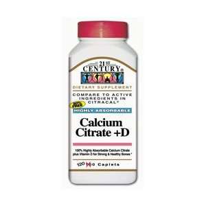 Calcium Citrate + Vitamin D 120 Cplts by 21st Century