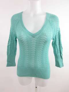 you are bidding on a beautiful jill stuart green blue cotton sweater 