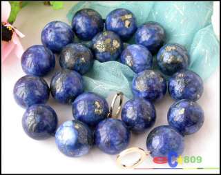 17INCH 20mm blue round lapis lazuli necklace  