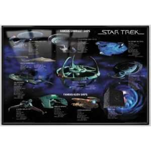  Trek   Framed TV Show Poster (Famous Star Fleet Ships) (Size 40 x 