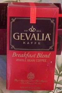 Gevalia Coffee Breakfast Blend Whole Bean 8 oz New!  