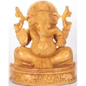 Blessing Ganesha   Kadamba Wood Sculpture from Jaipur  