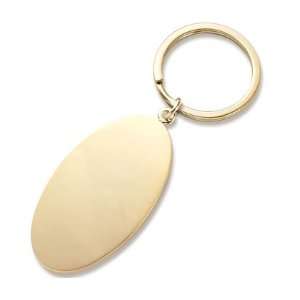   Gold Plated Brass Key Ring   Free Personal Engraving: Office Products